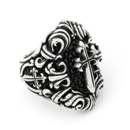 Ring : Dedication inlay w/Pollicino Cross w/Stingray