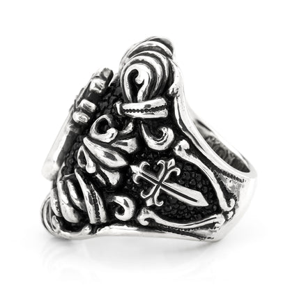 Ring : Dedication inlay w/Pollicino Cross w/Stingray