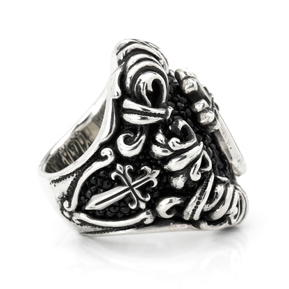 Ring : Dedication inlay w/Pollicino Cross w/Stingray