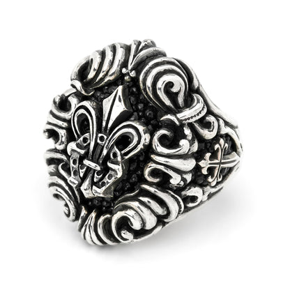 Ring : Dedication Inlay w/Fleur-de-lis Horseshoe w/Stingray