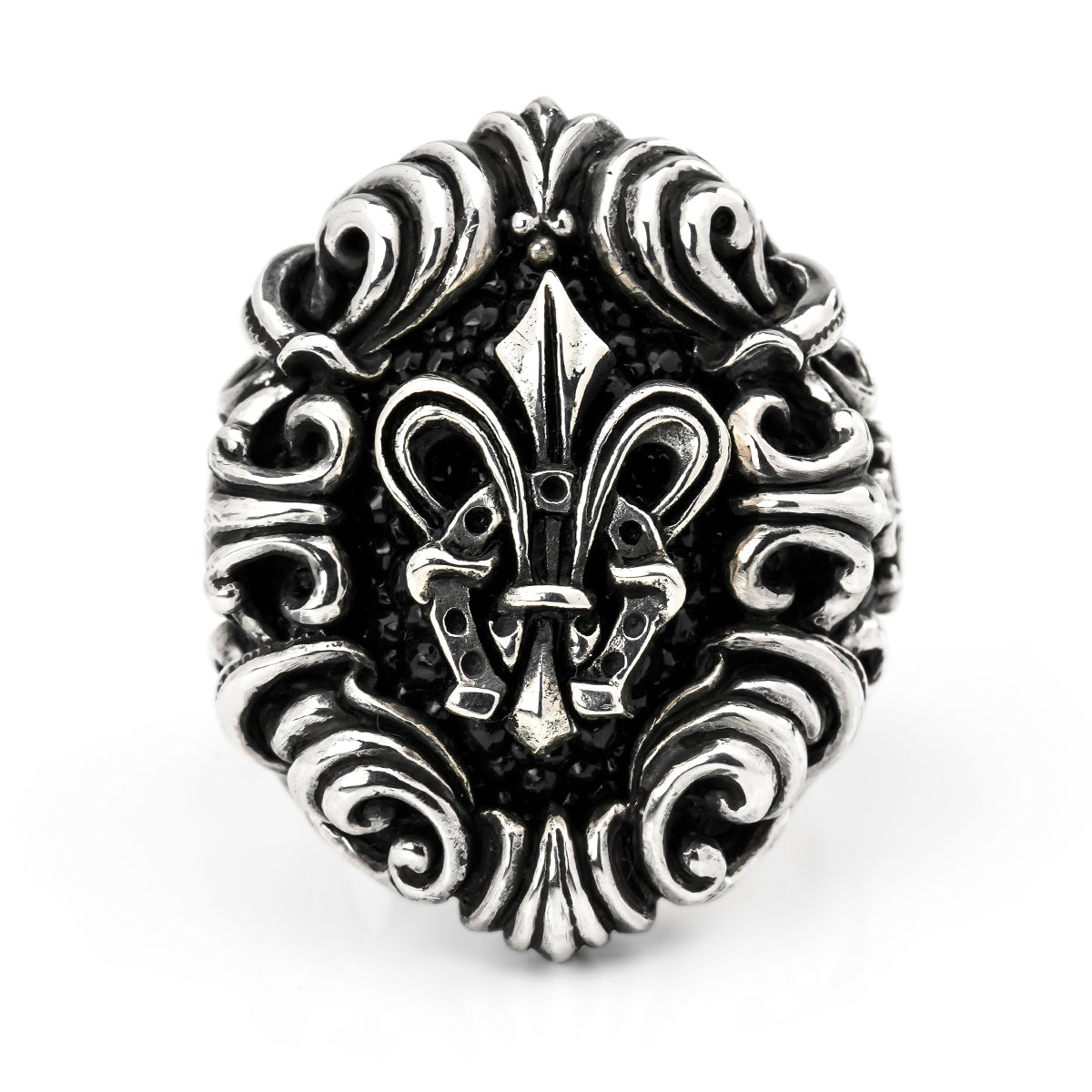 Ring : Dedication Inlay w/Fleur-de-lis Horseshoe w/Stingray