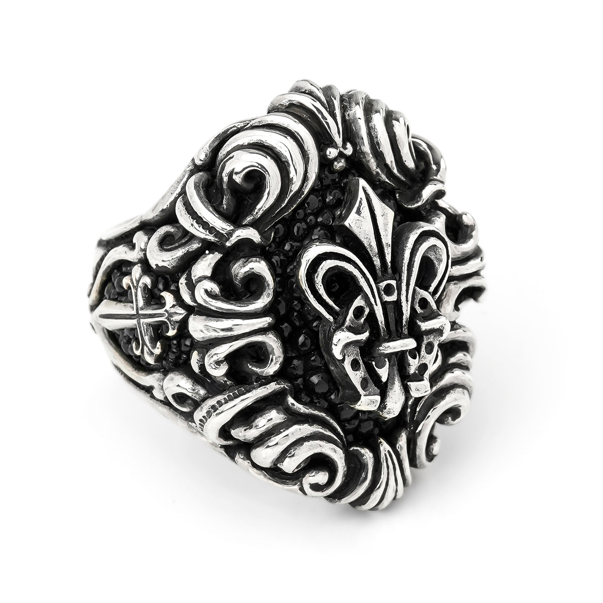 Ring : Dedication Inlay w/Fleur-de-lis Horseshoe w/Stingray