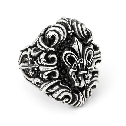 Ring : Dedication Inlay w/Fleur-de-lis Horseshoe w/Stingray