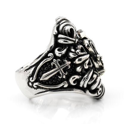Ring : Dedication Inlay w/Fleur-de-lis Horseshoe w/Stingray