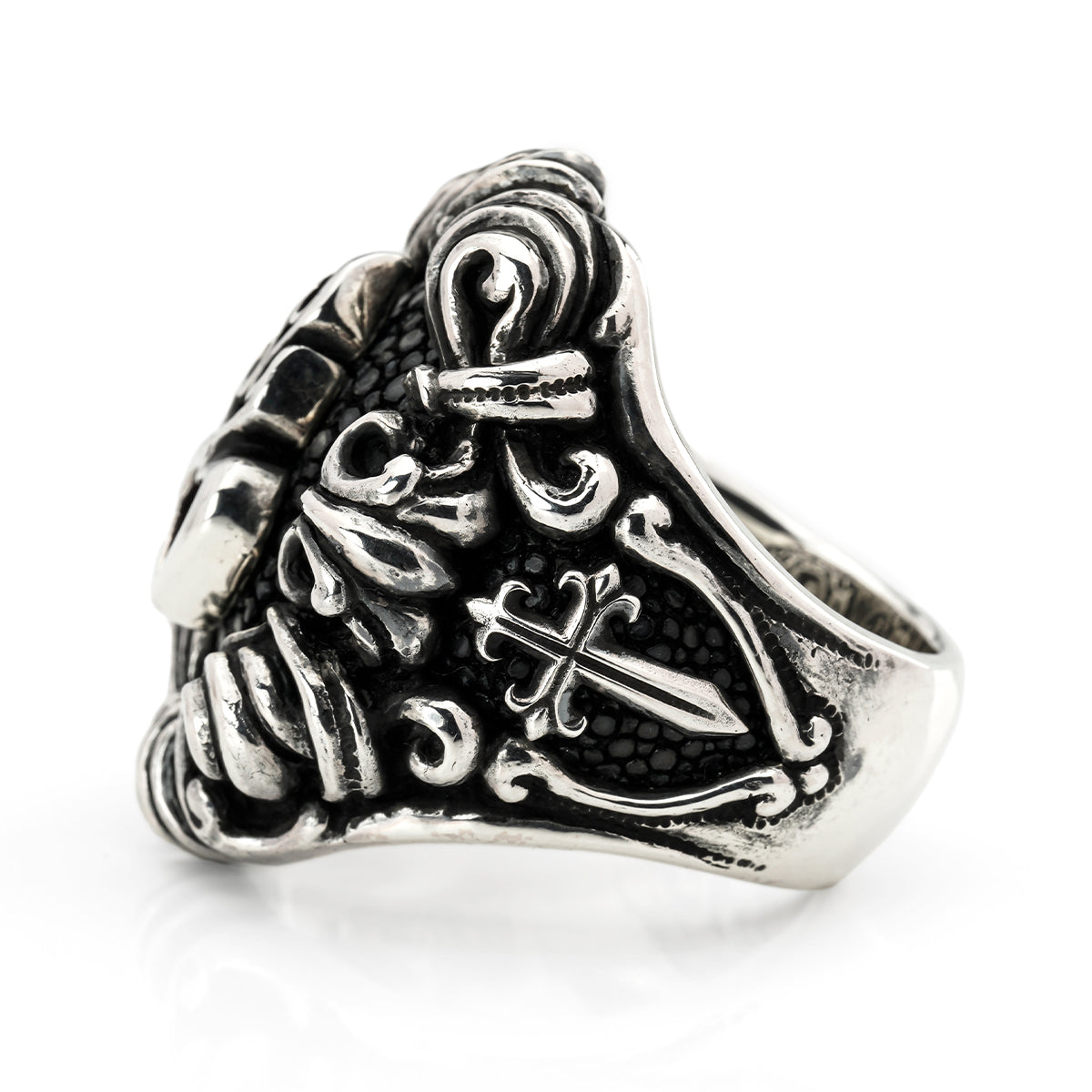 Ring : Dedication Inlay w/Sacred Heart(Inside Stingray) w/Sanded Stingray