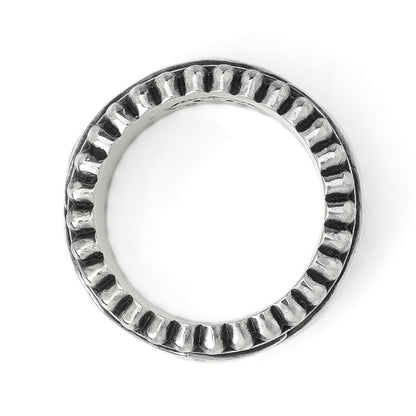 Ring : Narrow Beaded Edge w/Flame Belt