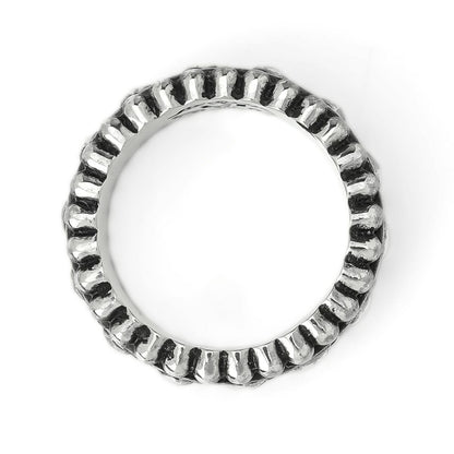 Ring : Narrow Beaded Edge w/Sacred Heart Belt