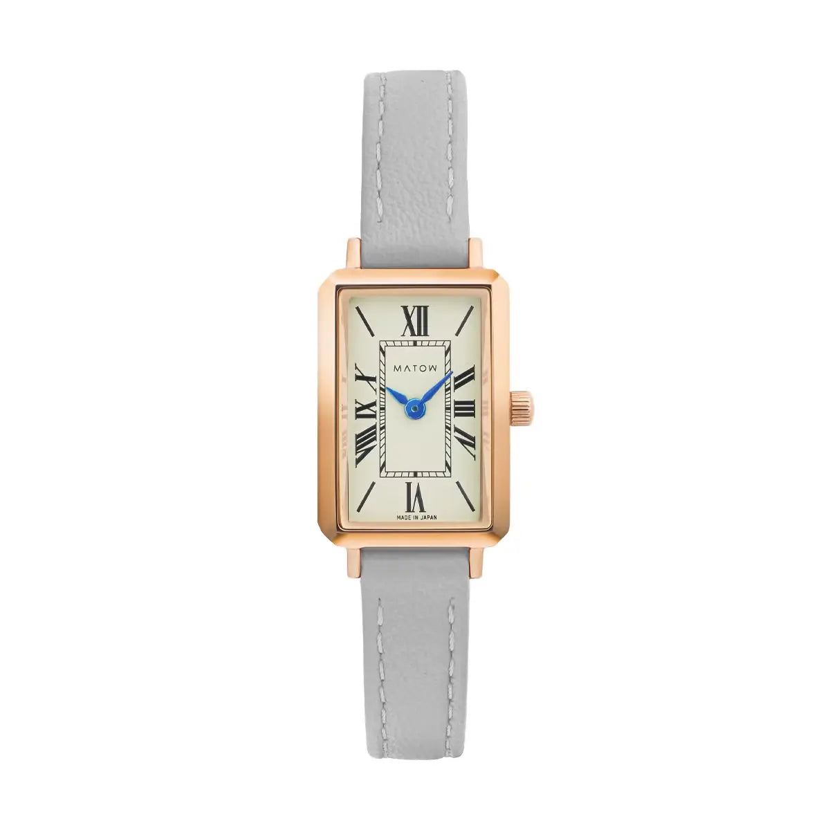 Tsuki Square Rose Gold Cream White Gray Leather
