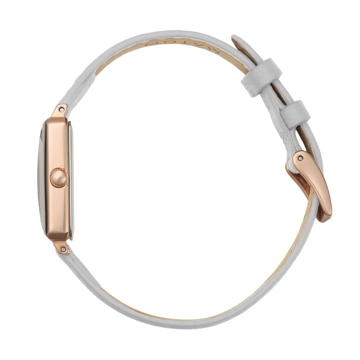 Tsuki Square Rose Gold Cream White Gray Leather