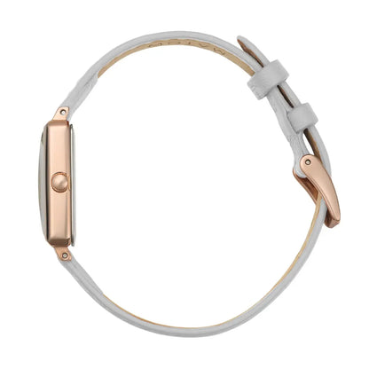 Tsuki Square Rose Gold Cream White Gray Leather