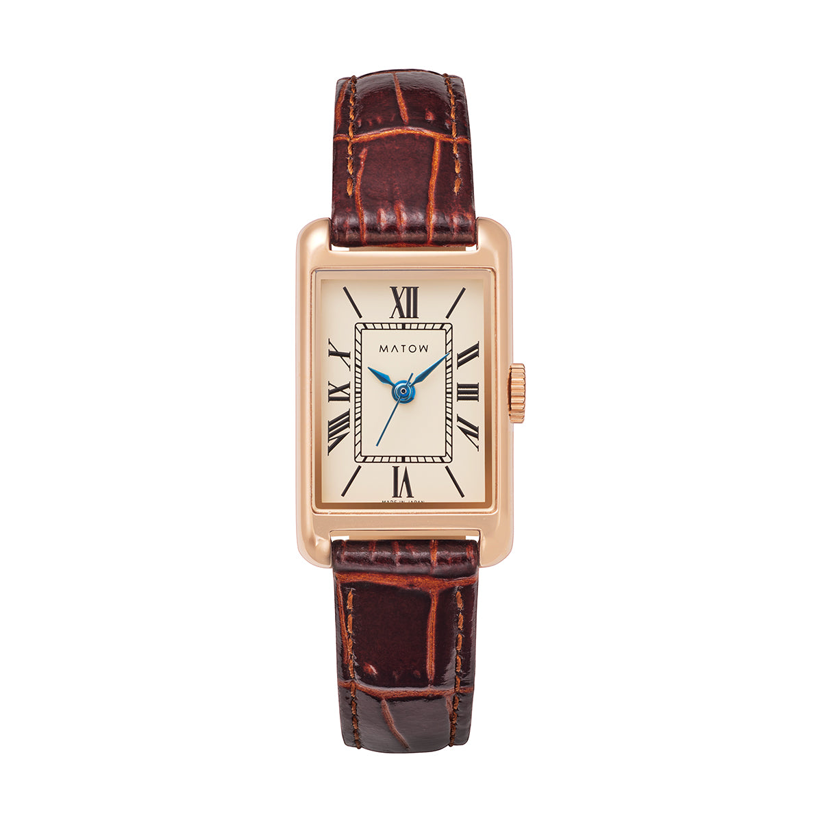 Tsuki Oboroduki Square Rose Gold Brown Leather