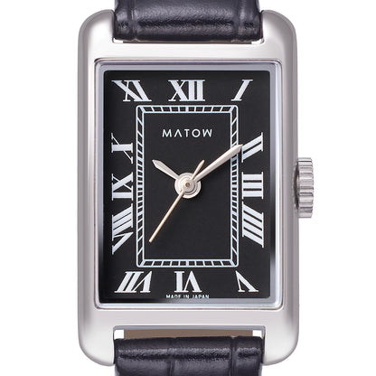 Tsuki Oboroduki Square Silver Black Leather Noir