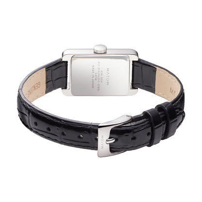 Tsuki Oboroduki Square Silver Black Leather Noir