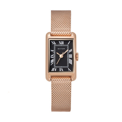Tsuki Oboroduki Square Rose Gold Mesh Noir