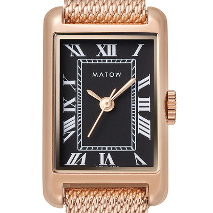 Tsuki Oboroduki Square Rose Gold Mesh Noir