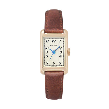 Tsuki Oboroduki Square Gold Brown Leather Arabic