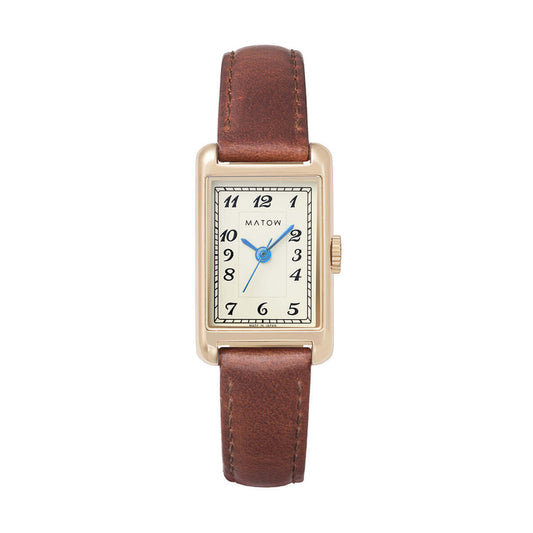 Tsuki Oboroduki Square Gold Brown Leather Arabic