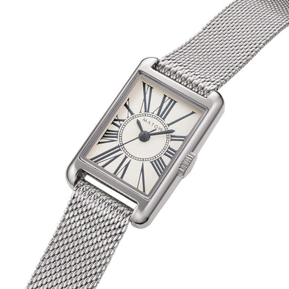 Tsuki Oboroduki Square Silver Mesh Circle Roman