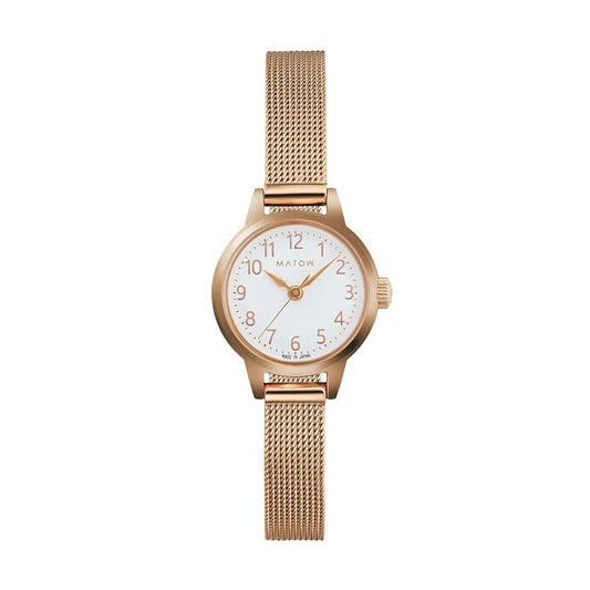 Seigetsu Round Rose Gold White Mesh