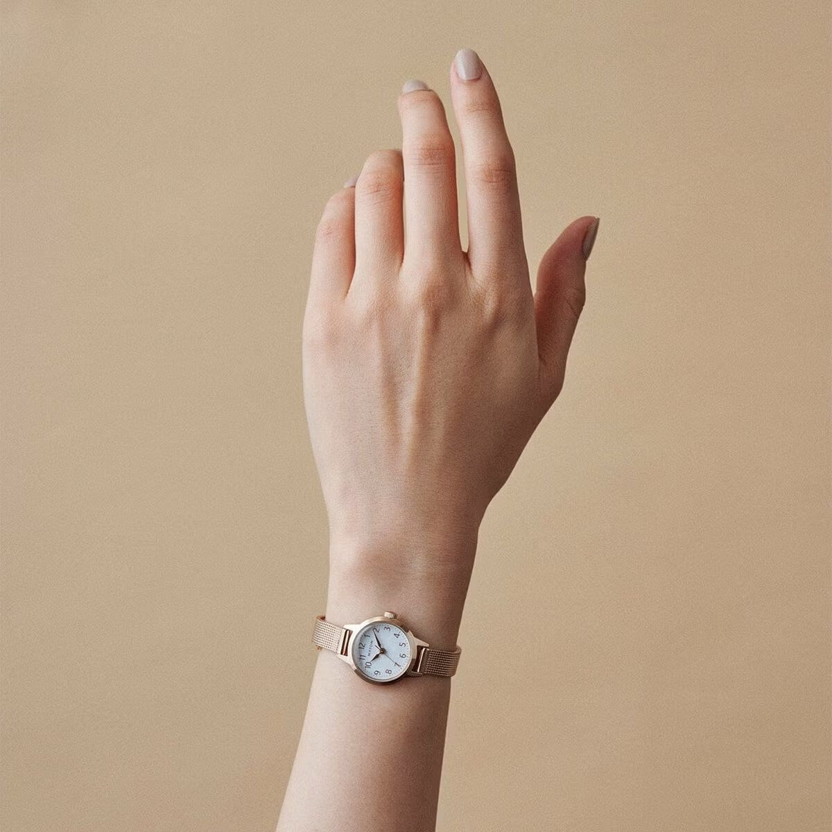 Seigetsu Round Rose Gold White Mesh