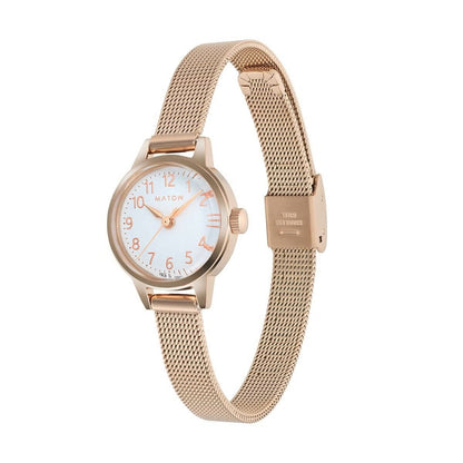 Seigetsu Round Rose Gold White Mesh