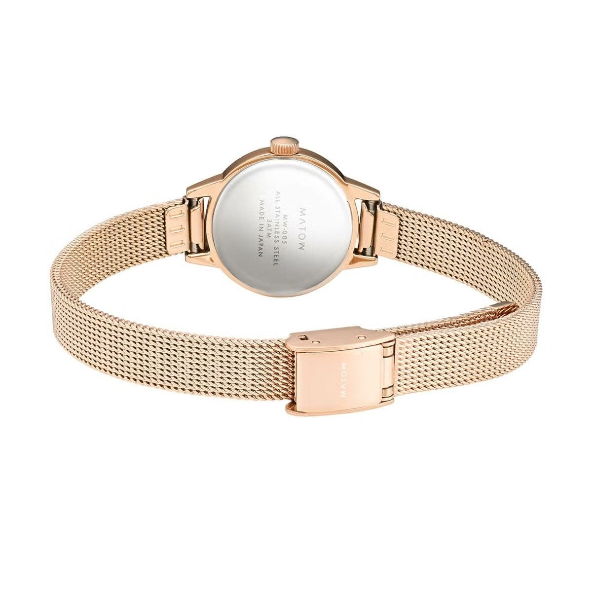 Seigetsu Round Rose Gold White Mesh