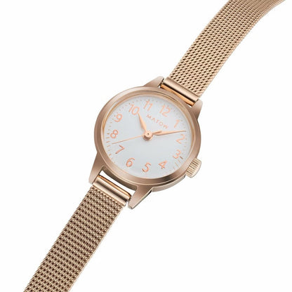 Seigetsu Round Rose Gold White Mesh