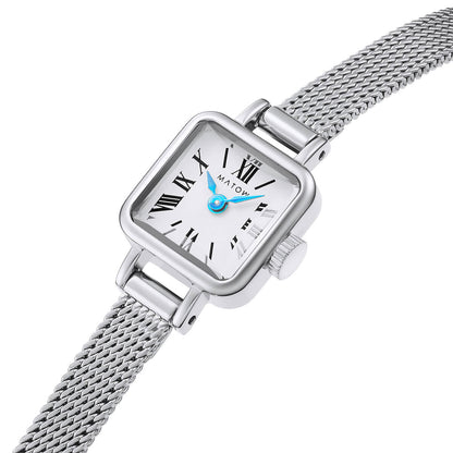 Tsuki Tangetsu Mini Square Silver White Mesh