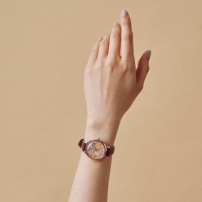 Shiki Bouquet momiji Rosegold Brownleather