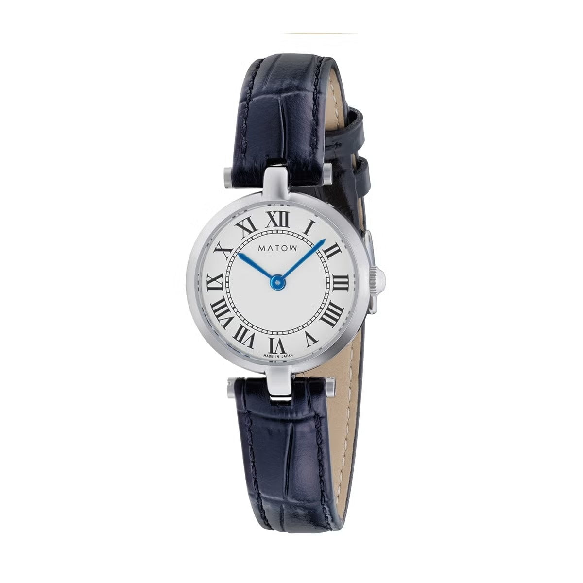 AURA ROUND SILVER BLACK LEATHER